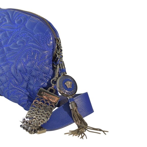Gianni Versace Vanitas Quilted Leather Shoulder Bag in Electric Blue - Picture 11 of 16